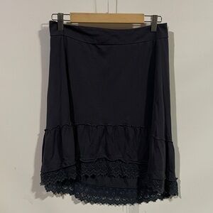 Prana Elegant Navy Blue Lace Trim Skirt